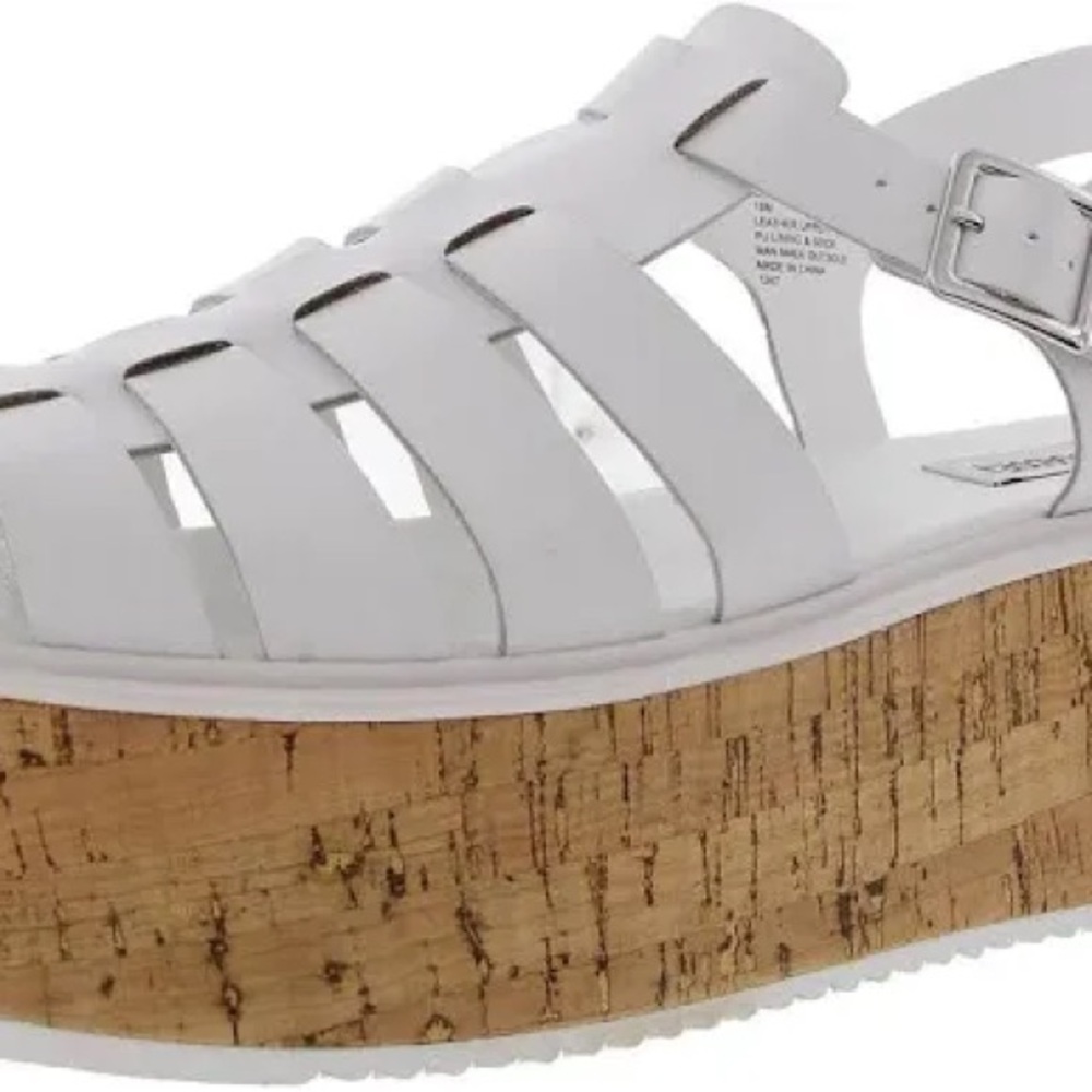 Steve Madden White Platform Sandals